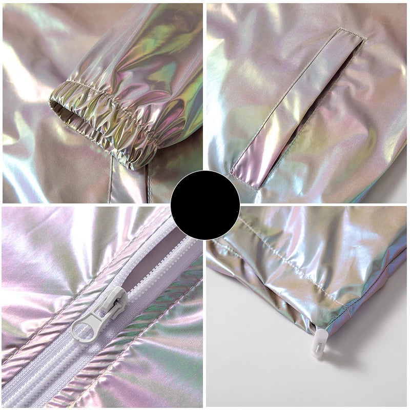 2023 Spring Summer Jacket Women Colorful Shiny Sunscreen Clothing Couples Color Thin Waterproof Coats Trend Large Size S-7XL