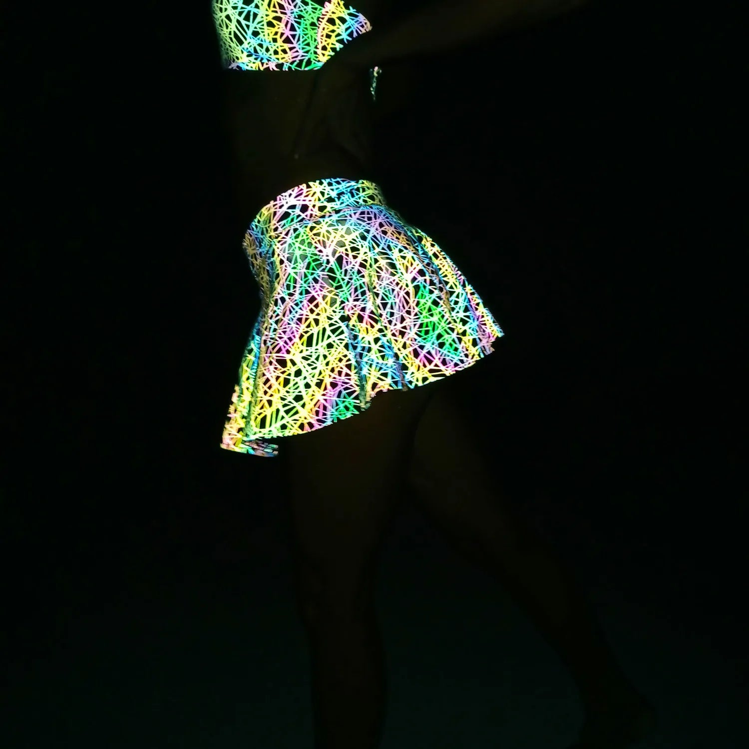Colorful Reflective Techwear Skirt