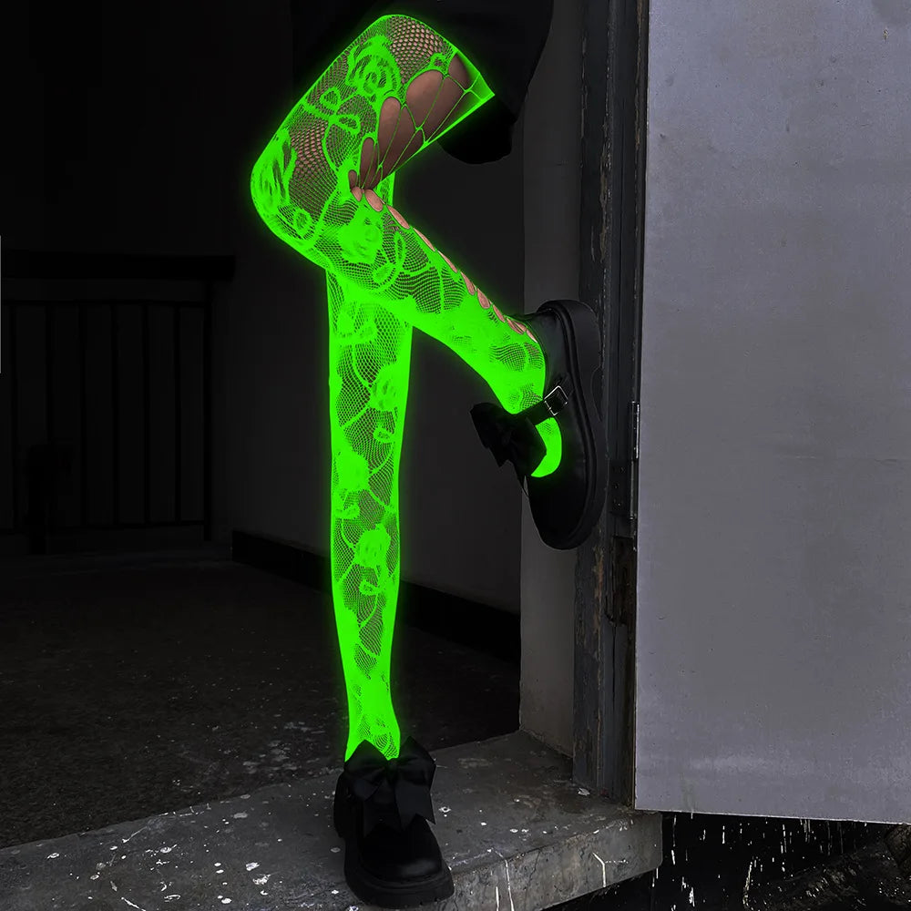 Glow in The Dark Fishnet Tights
