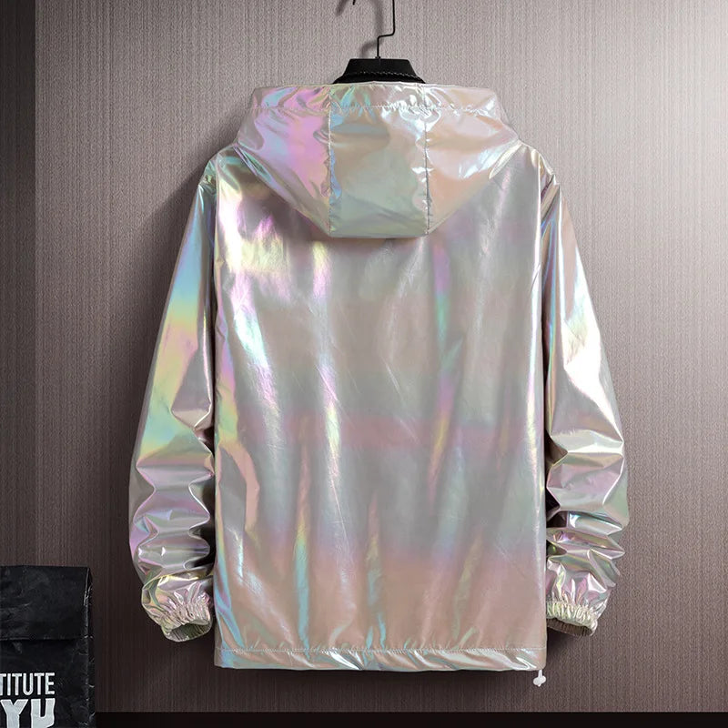 2023 Spring Summer Jacket Women Colorful Shiny Sunscreen Clothing Couples Color Thin Waterproof Coats Trend Large Size S-7XL
