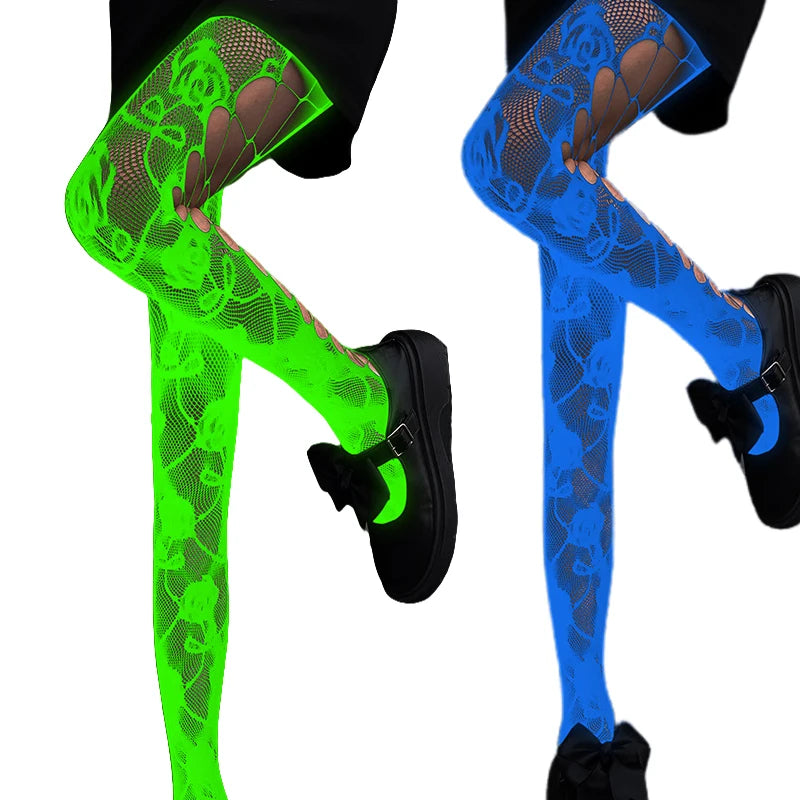 Glow in The Dark Fishnet Tights