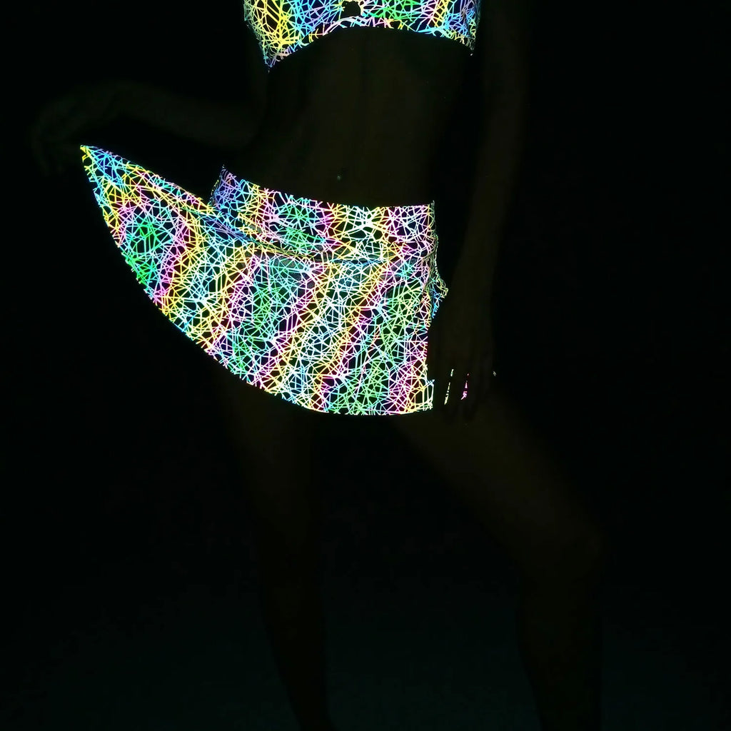 Colorful Reflective Techwear Skirt