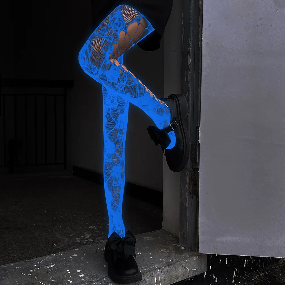 Glow in The Dark Fishnet Tights
